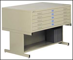 safco flat file storage with high base