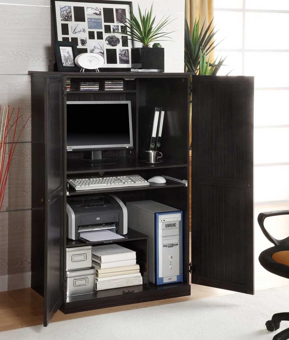 Corner Computer Armoires for Small Space  Office Furniture