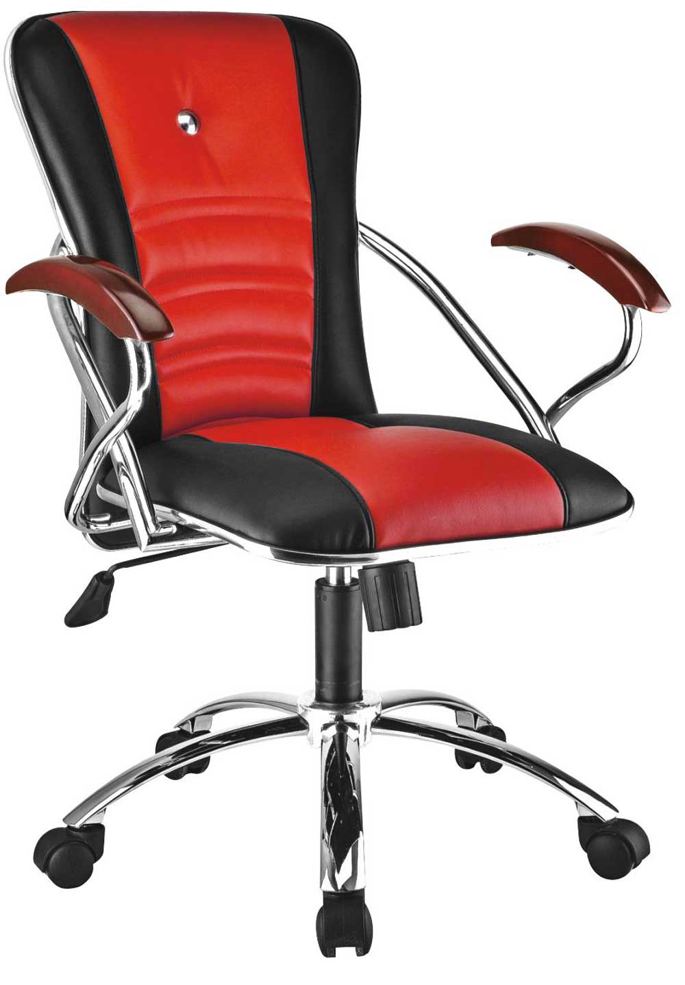 High Back Red And Black Ergonomic Office Manager Chair With Arms 