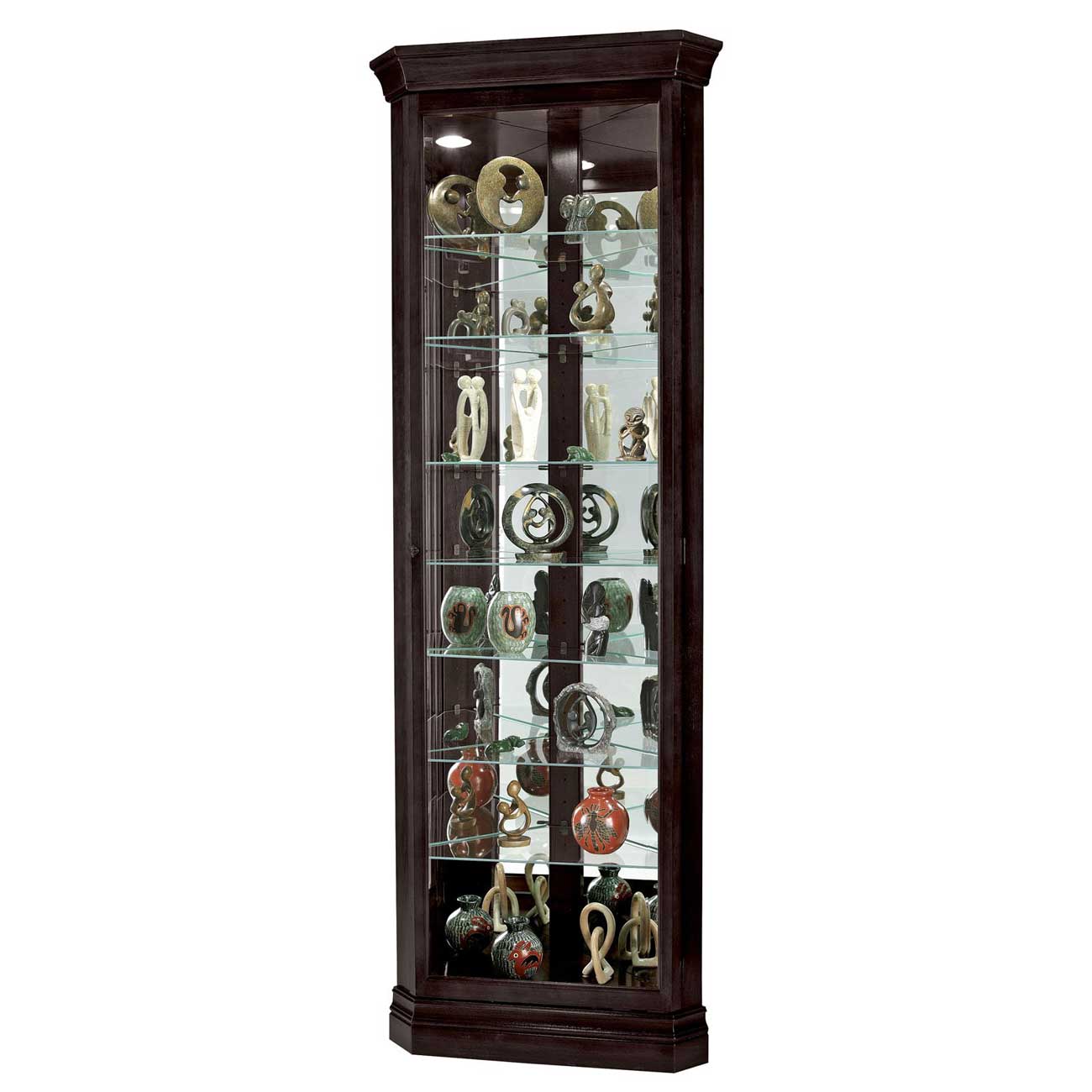 Black Corner Curio Cabinet for Home Office