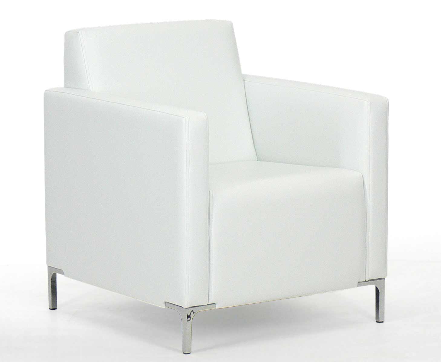 white leather reception sofa