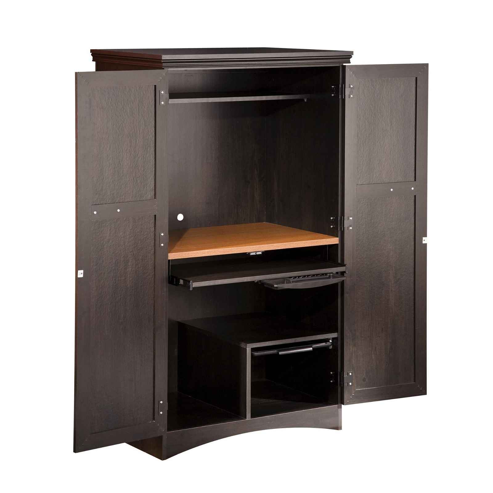 Gascony Country Mission Black Ebony and Spice Computer Armoire