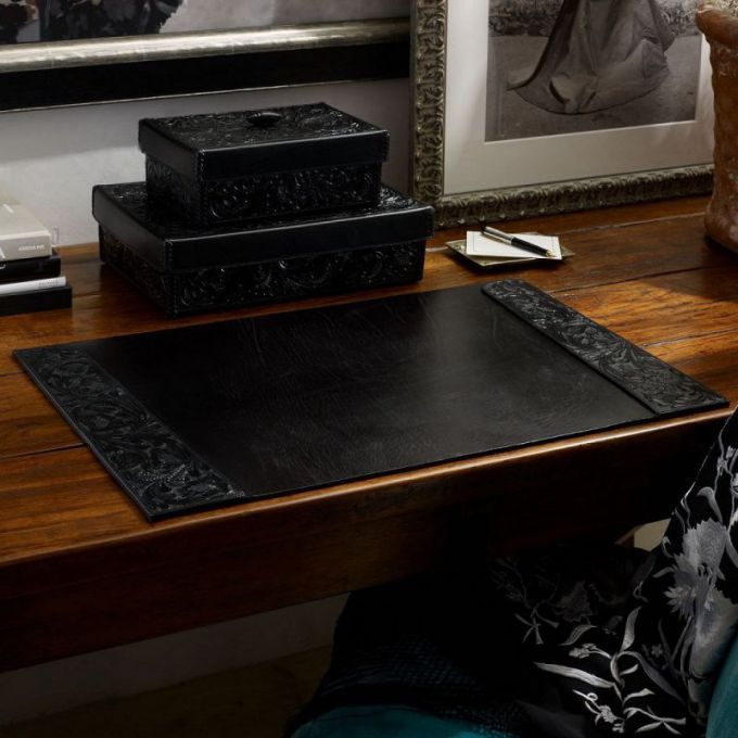 large leather desk blotter