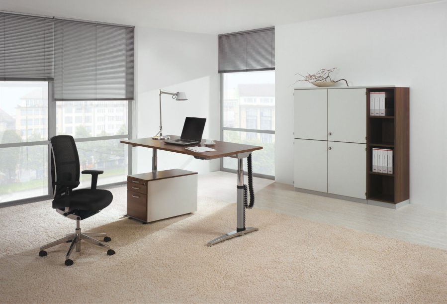 White And Brown Office Furniture Sets 