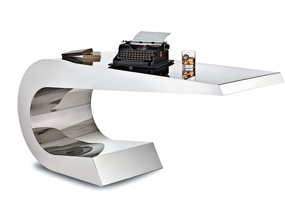 Contemporary desk stainless steel ONDA C Lamberti Decor