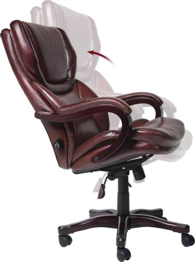 Executive Brown Leather Office Chair for Comfortable Sitting