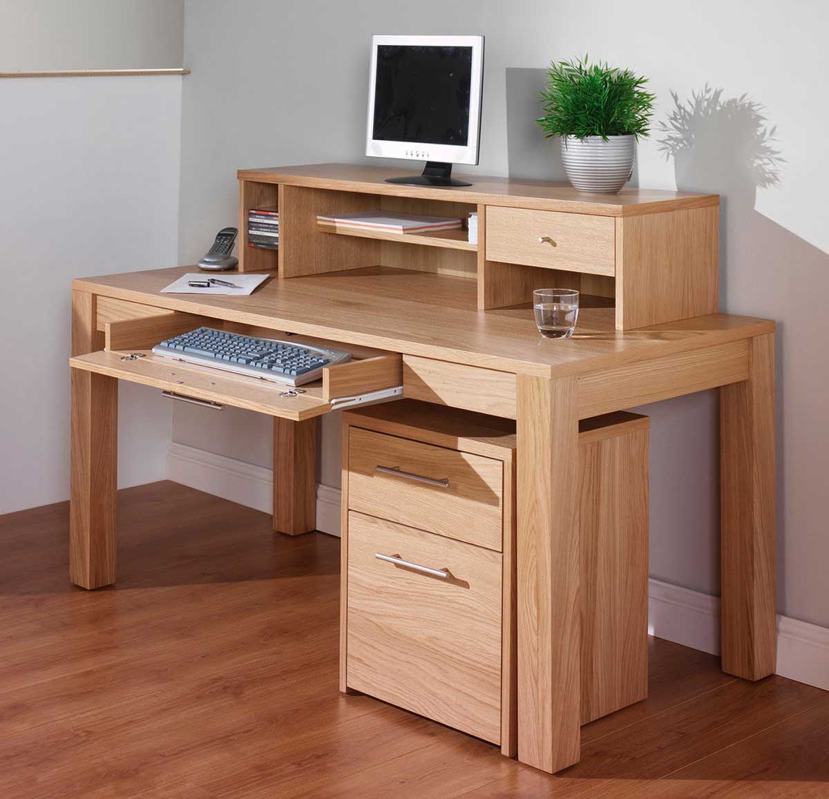 Oak Corner Computer Desks for Home Office